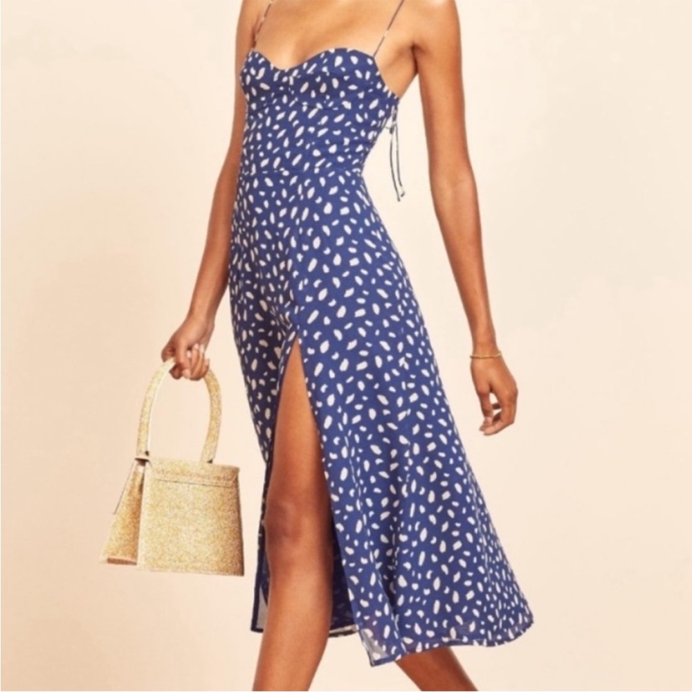Juliette Reformation Dress - Blue and White